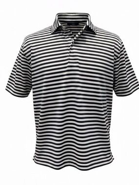 FG Tech Men’s Short-Sleeve Polo. Black, White. Large